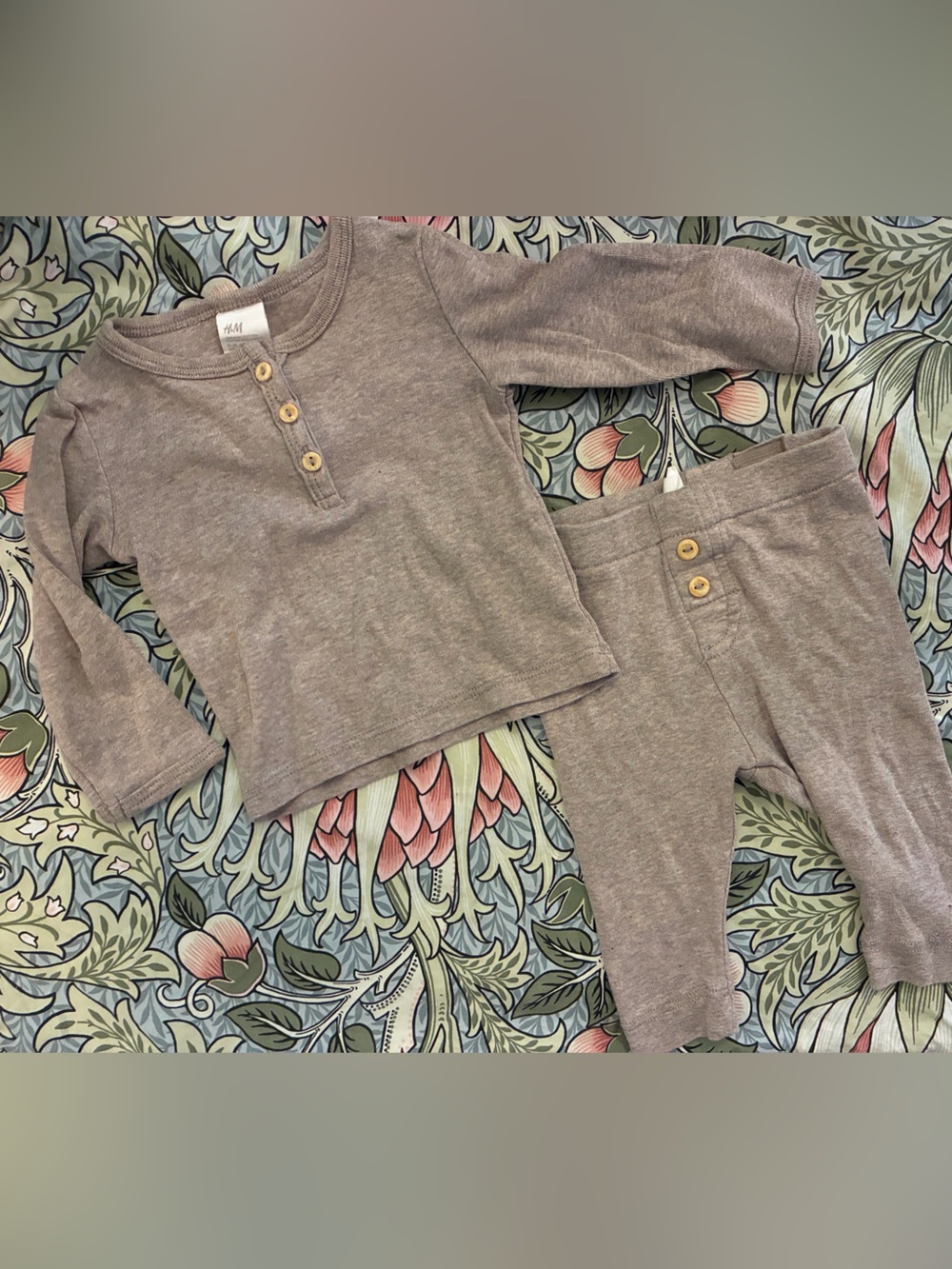 Baby Taupe Set with Button Details